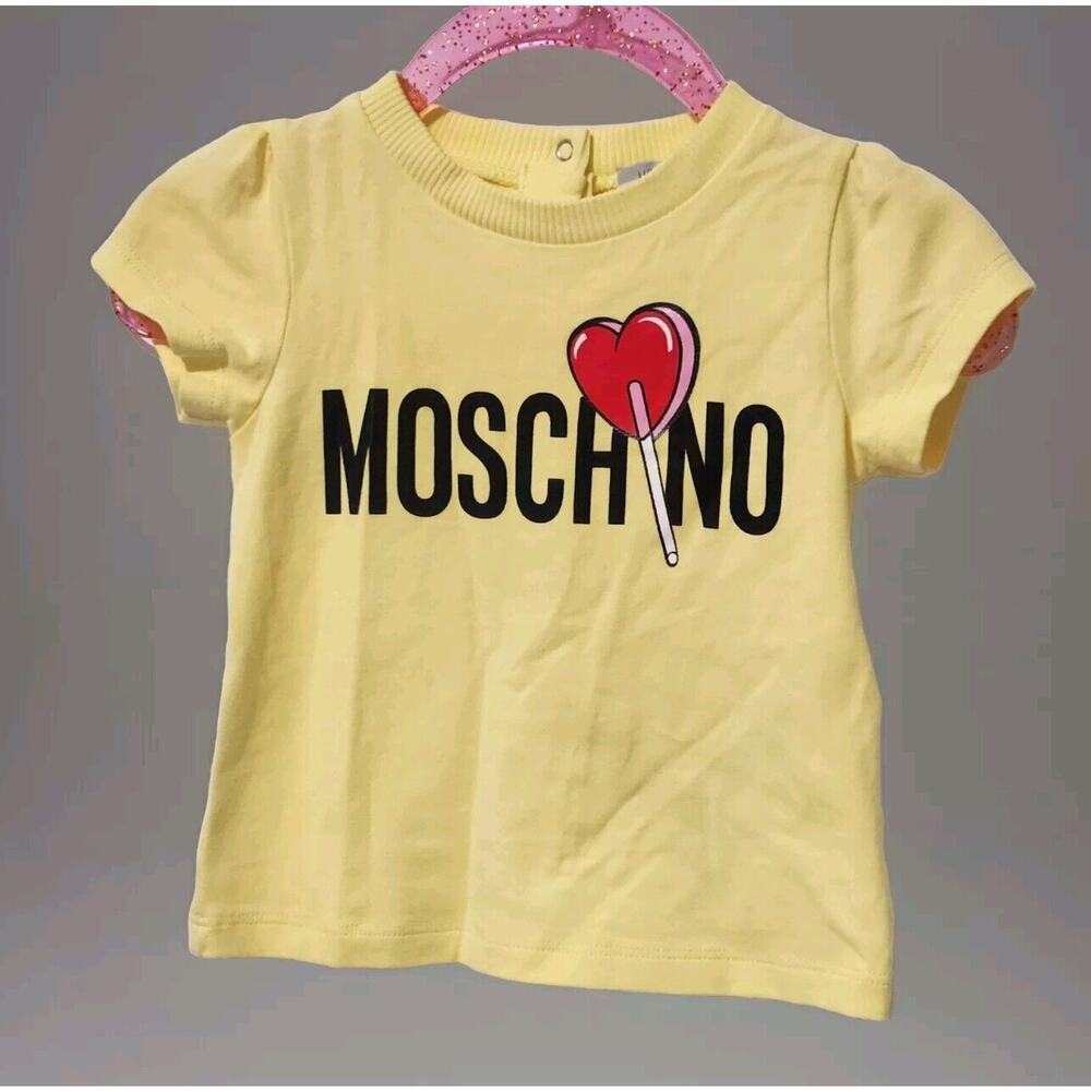 MOSCHINO Yellow Snap Button Lollipop Summer Shirt Size 6-9months‎